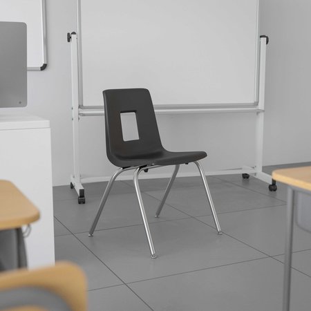 Flash Furniture Advantage Black Student Stack School Chair, 16" ADV-SSC-16BLK